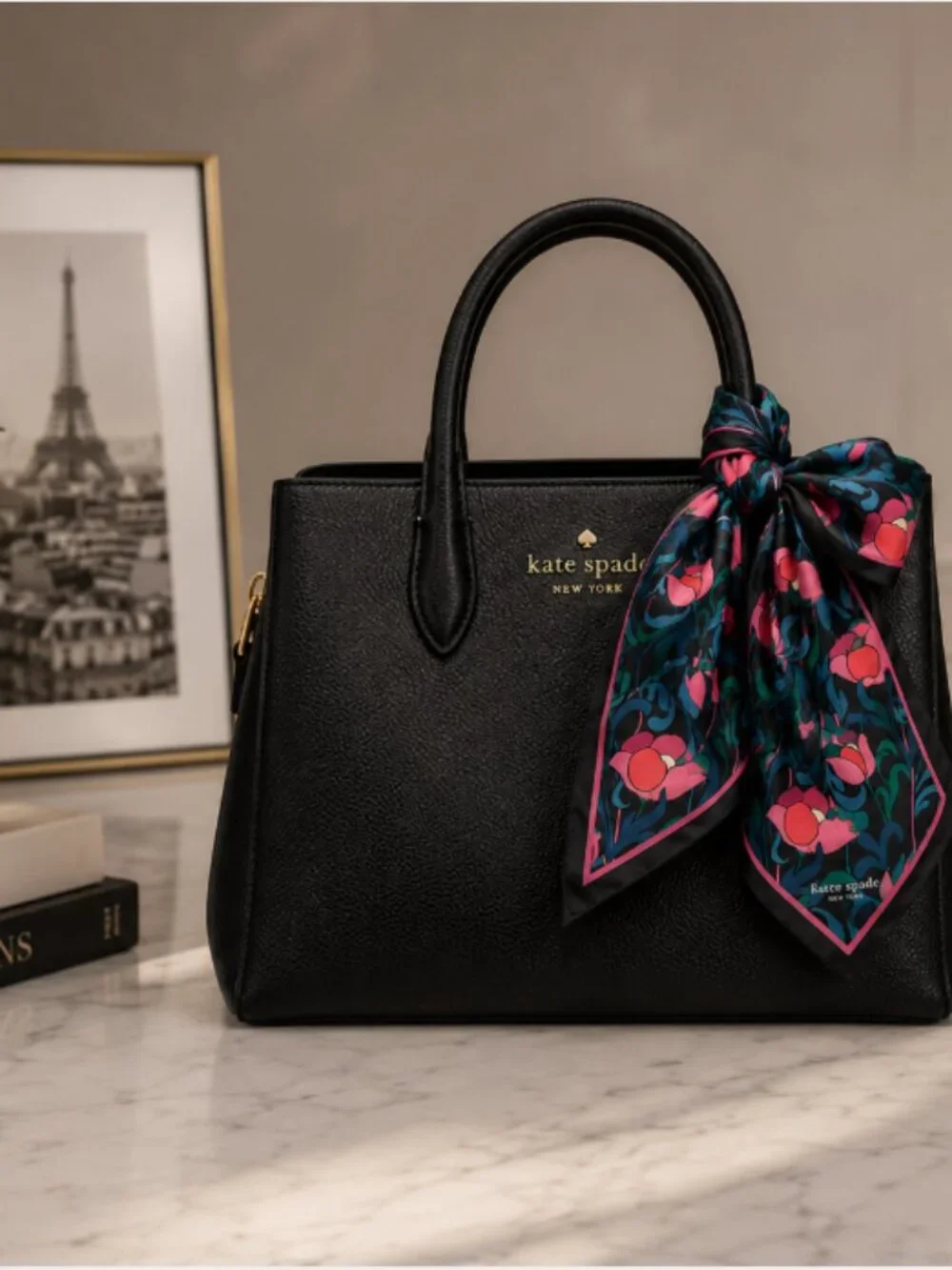 Kate Spade New York Floral Swirl 100% Silk Twill Square Scarf NWT